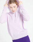 MIA 16 Cashmere hoodie with chiselled lilac trim