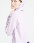 MIA 16 Cashmere hoodie with chiselled lilac trim