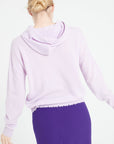 MIA 16 Cashmere hoodie with chiselled lilac trim