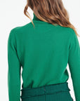 LILLY 3 Emerald green cashmere turtleneck sweater