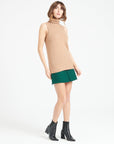 LILLY 13 Camel cashmere sleeveless turtleneck sweater