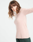 LILLY 5 Cashmere boat-neck sweater in powder pink