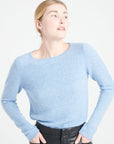 LILLY 5 Light blue cashmere boat-neck sweater