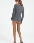 LILLY 18 4-thread cashmere boat-neck sweater charcoal grey