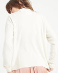 MIA 3 Long-sleeved cashmere polo shirt, ecru white