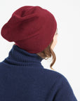 Burgundy red cashmere hat