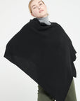 LILLY 9 V-neck poncho in black cashmere