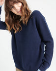 LILLY 25 Round-neck cashmere sweater navy blue