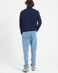 LUKE 3 Cashmere turtleneck sweater navy blue