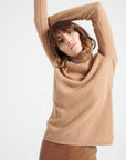 LILLY 3 Camel cashmere turtleneck sweater