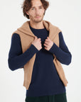 LUKE 14 4-thread cashmere round-neck sweater navy blue