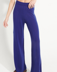 AVA 15 Midnight blue cashmere pants with chiselled trim